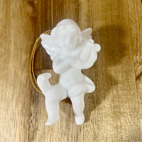 Vintage Gorham Christmas Cherubs Pure White Glazed Porcelain Musical Instruments - Picture 6 of 12